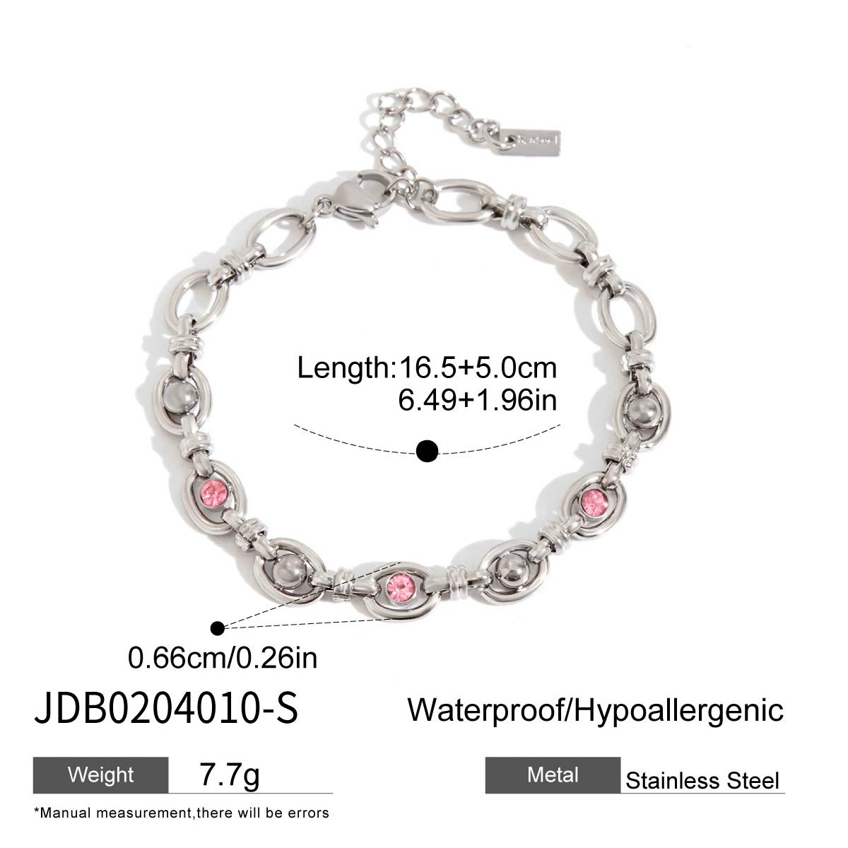 杰鼎 (Cross-border trading), bracelet stainless steel with zircon, accessory, European style, light luxury style, high-quality style, does not fade