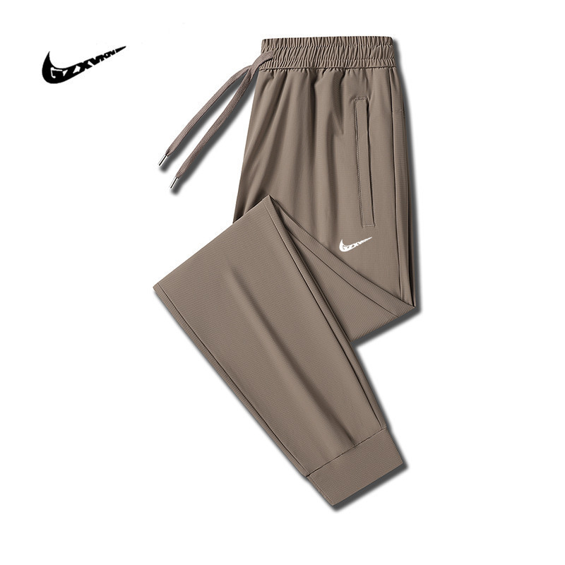 Men's Ice Silk Pants 2026 Summer New Trendy Brand Solid Color Cropped Pants Quick-Dry Stretchy Straight-Leg Casual Sports Pants Men's Ice Silk Pants 2026 Summer New Trendy Brand Solid Color Cropped Pants Quick-Dry Stretchy Straight-Leg Casual Sports Pants