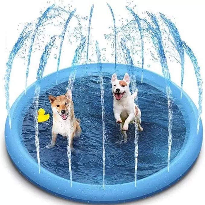 Alfombra de agua con rociador de delfines, juguetes acuáticos para niños, piscina de agua para exteriores de verano, juego de jardín, alfombra con fuente, alfombra con rociador, playa