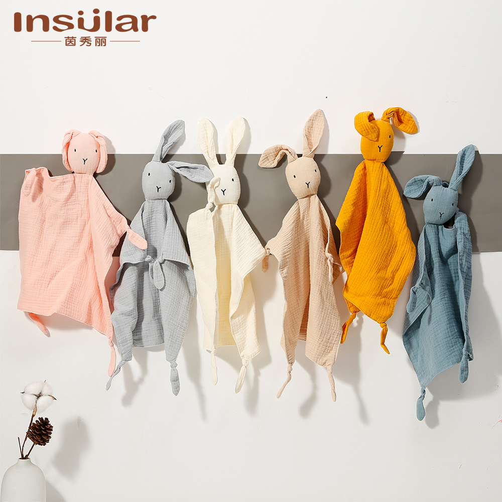 Cross-border baby gauze pacifier pure cotton baby sleeping companion plush lion animal pacifier handkerchief pacifier toy 