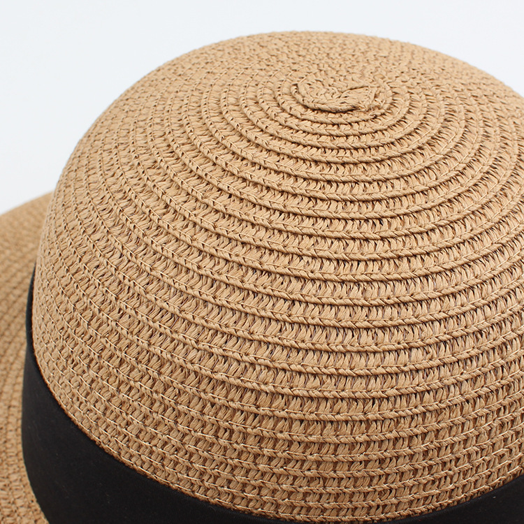 Women's Gender Bowknot Design Classical, Retro, Pastoral Style Big Eaves Rim Women's Classical Retro Pastoral Solid Color Bowknot Big Eaves Straw Hat