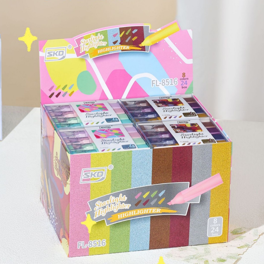 Cuadrado flash puntero de resaltador de estudiantes de color suave puntero de marca de puntos clave DIY puntero de acuarela lotes de stock