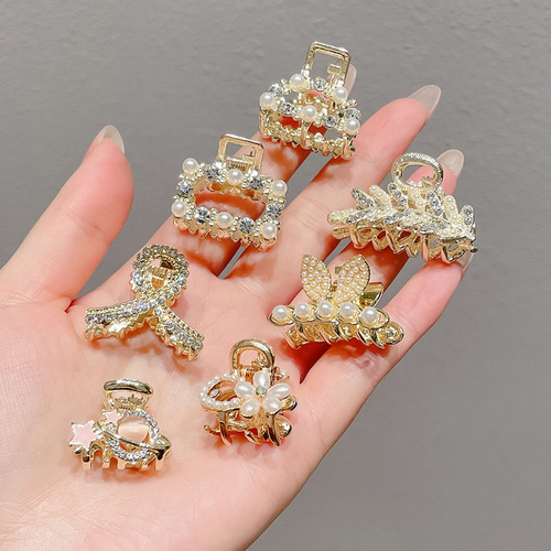  new style half-tied ponytail clip for the back of the head, small grabber clip, exquisite small pearl hairpin, hairpin headgear