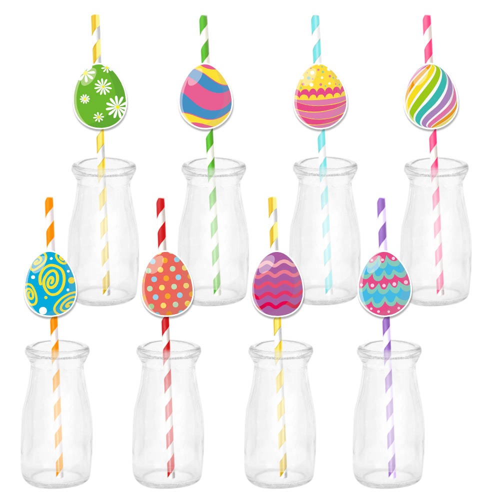 Nuevos productos transfronterizos Productos de decoración de huevos de Pascua Conejo Carnaval Pajita Plug-in Tarta de Pascua Plug-in