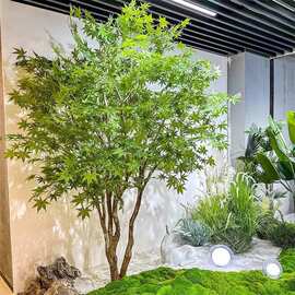 仿真绿枫树鸡爪槭大型设计装饰假青枫树室内茶室景观绿植造景装饰