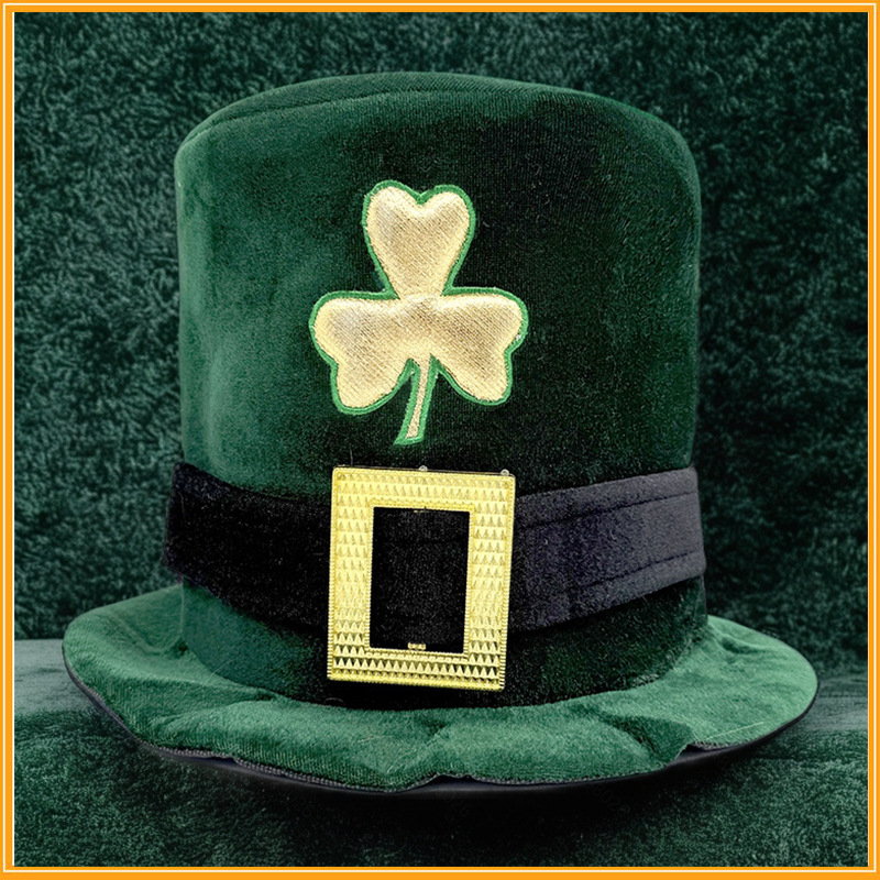 Sombreros de fiesta irlandeses, día de San Patricio, sombreros de trébol con barba, sombreros irlandeses, sombreros altos, sombreros de espectáculo