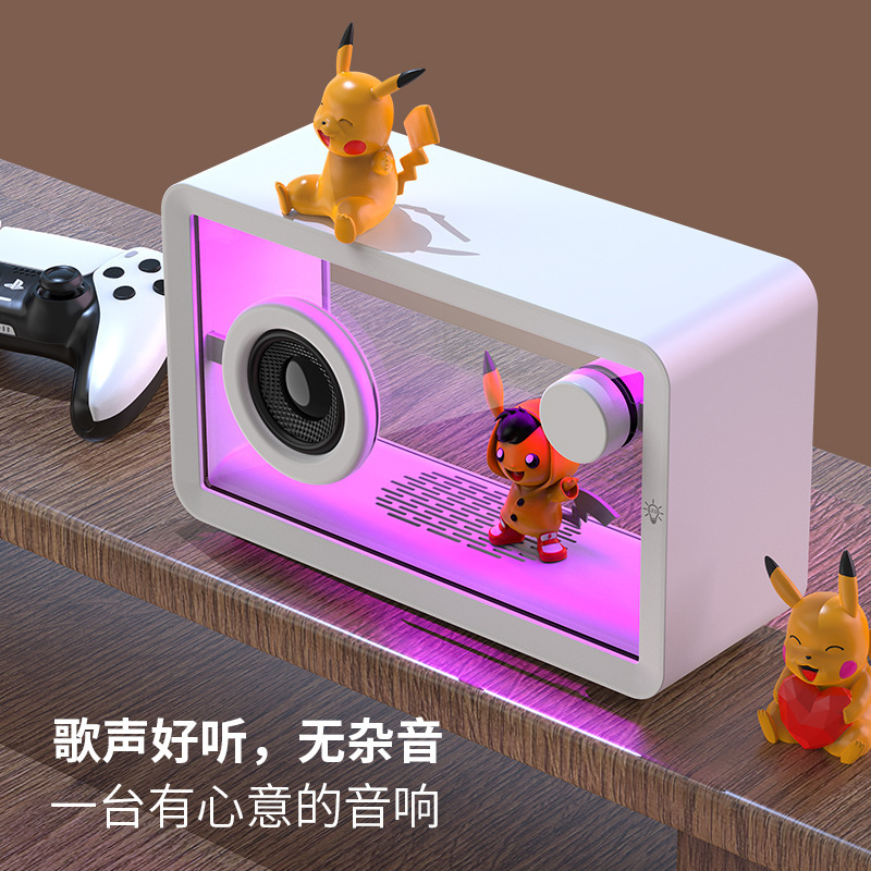 Portable M8 Thousand Layer Mirror Bluetooth Speaker with Ambient Light Desktop Computer Creative Bluetooth Speaker Simple Small Speaker