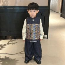 男童新中式汉服儿童春秋装2025新款洋气国风马甲背心女宝宝外套潮
