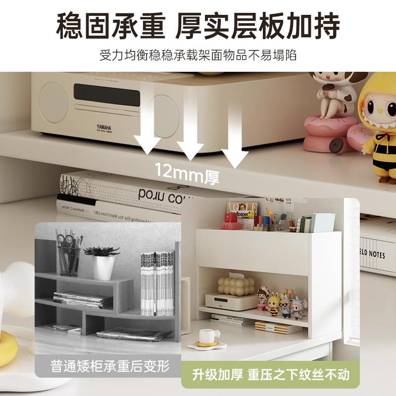 奶油风桌面书架立式书本展示收纳架 ins风宿舍卧室多层桌上置物架|undefined