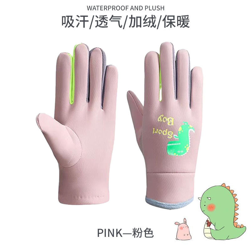 Otoño y invierno nuevos guantes para niños 7 - 12 guantes de montar al aire libre para hombres y mujeres deportivos calientes impermeables al por mayor