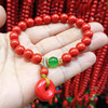 Rosary with round beads, bracelet, birthday charm suitable for men and women for beloved, ethnic accessory, cinnabar, 108 beads, wholesale, ethnic style