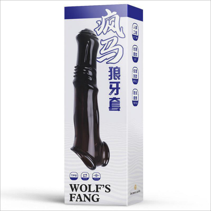 Astringniuniu caballo de los hombres conjunto alargado cristal Lobo diente vibración adulto suministros pene anillo sexy