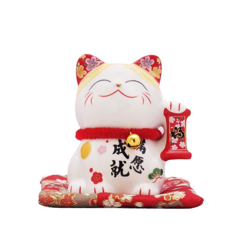 Lingote de oro japonés, gato de la suerte, pequeños adornos de cerámica, apertura, caja registradora, entrada para el hogar, sala de estar, decoración de escritorio