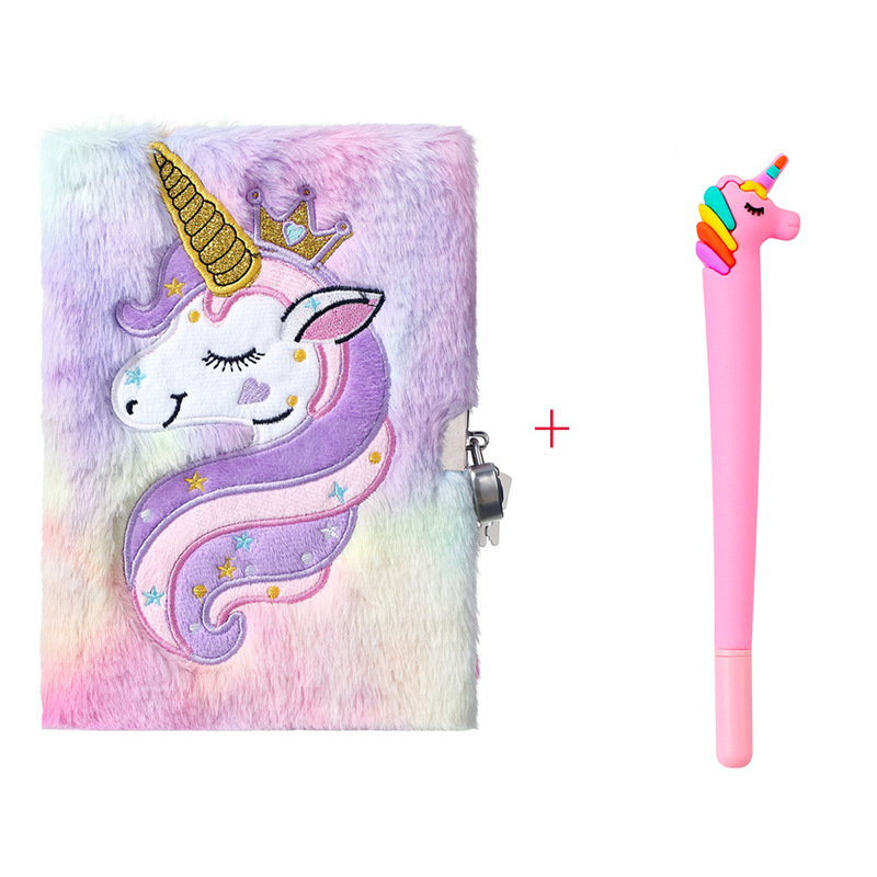 New Cartoon Unicorn Plush Book Suit With Lock display picture 1