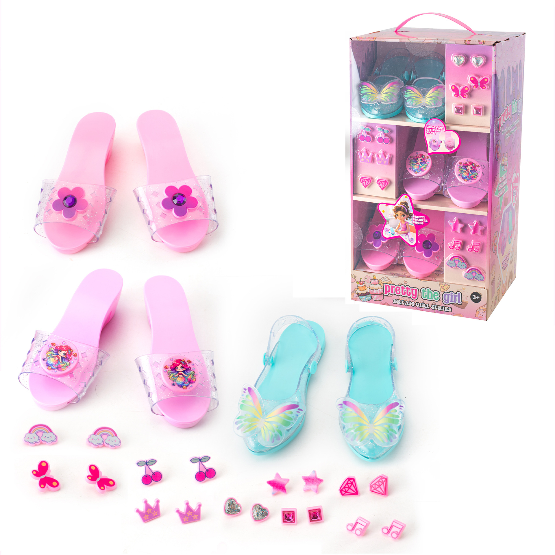 Set de Joyas de Juguete Infantil de Plástico con Accesorios Intercambiables para Niñas