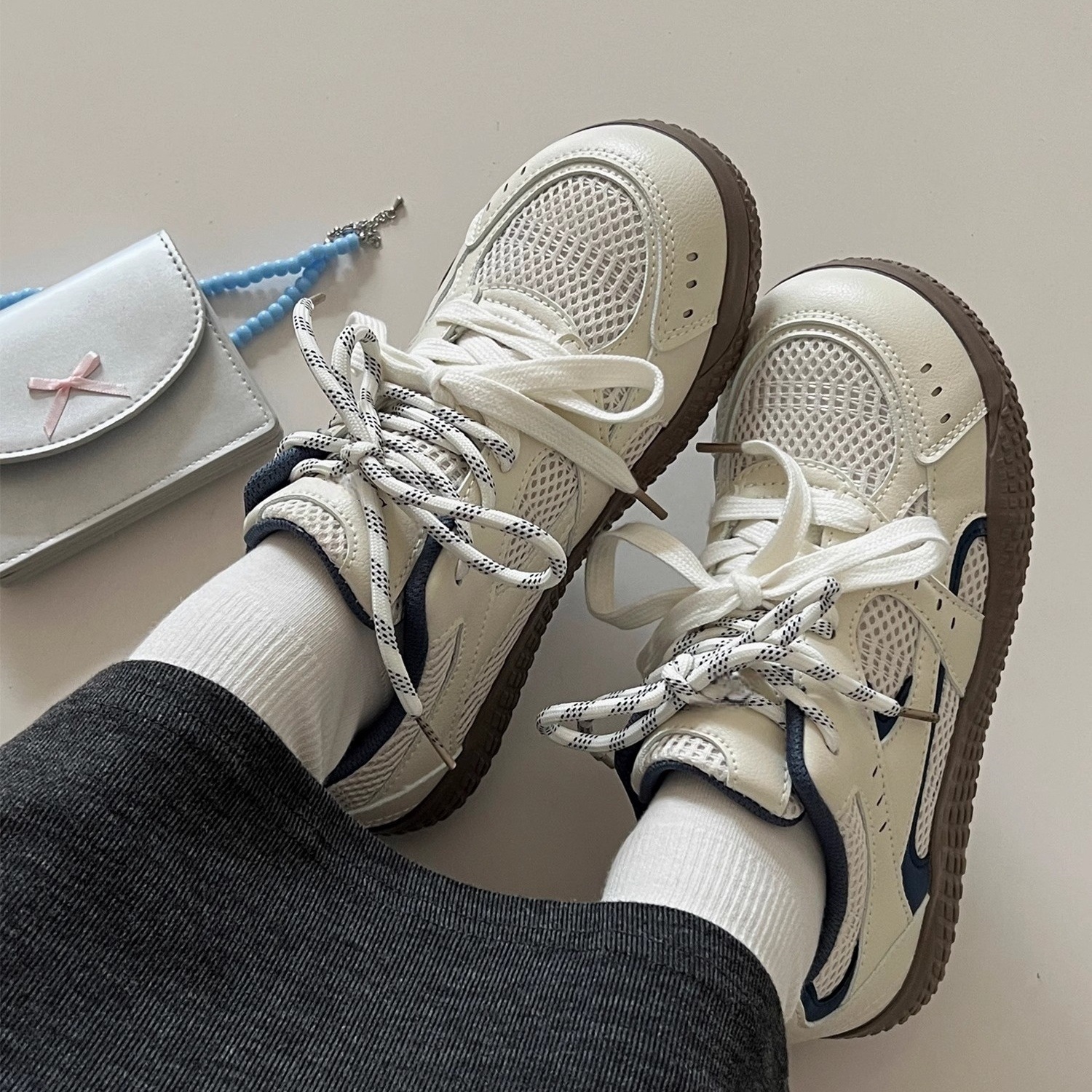 한국 스타일 여성용 다용도 독일 트레이닝화 2026 봄 신상 캔버스화 통기성 메쉬 운동화 화이트 슈즈 트렌디 슈즈