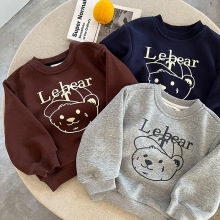 儿童卫衣冬款男童加绒套头衫内搭一体绒潮宝宝外套打底衫女加厚潮