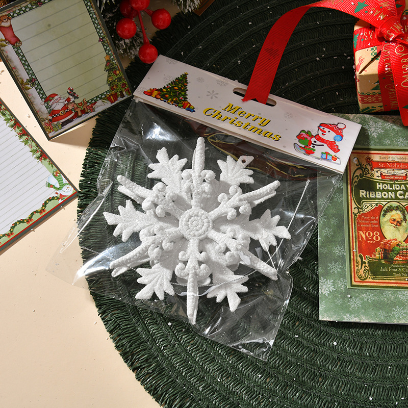 Decoración Navideña Transfronteriza 2026, Copos de Nieve, Adornos para Árboles de Navidad, Copos de Nieve de 12 CM, Artículos Navideños en 3D image 8