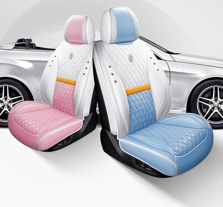 Car Seat Cushion Full-Coverage Cartoon Seat Cover, Universal for All Seasons, Full Leather Seat Cushion, New Summer Model Seat Cover Wholesale