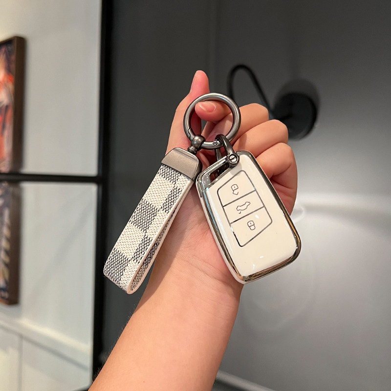 F 우유 흰색 실버 가장자리 + 흰색 격자 무늬 로프