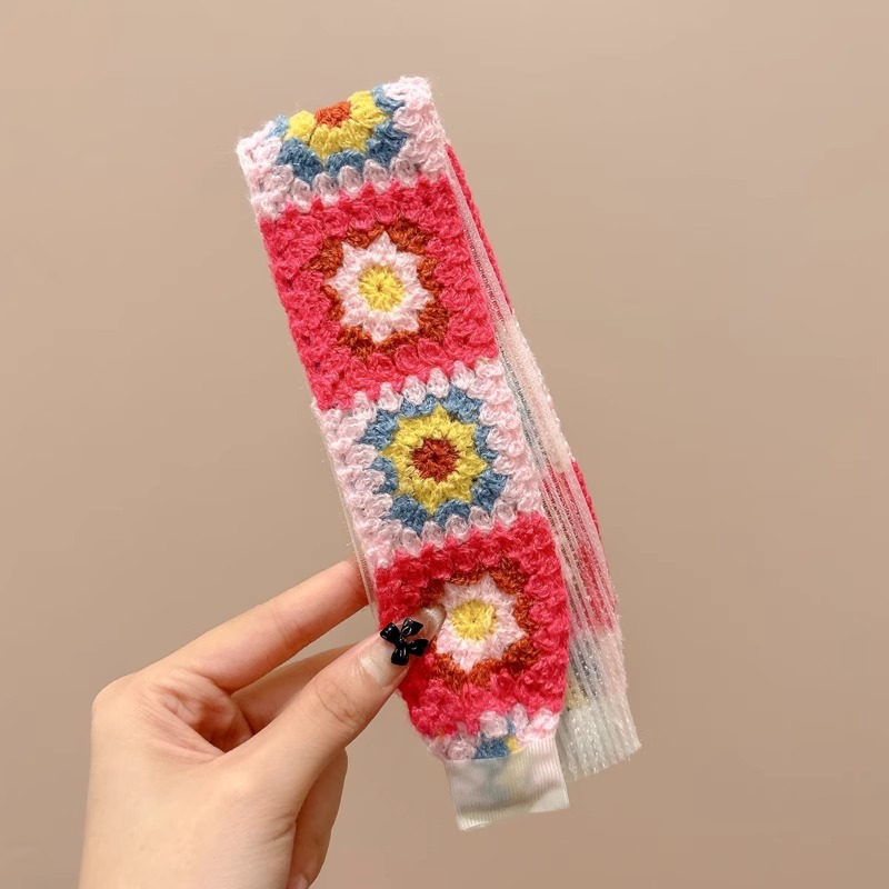 Pastoral viento de punto velcro broche frente de mujer fresa acabado artefacto para adultos broche de cabello 2025 nueva banda de cabello