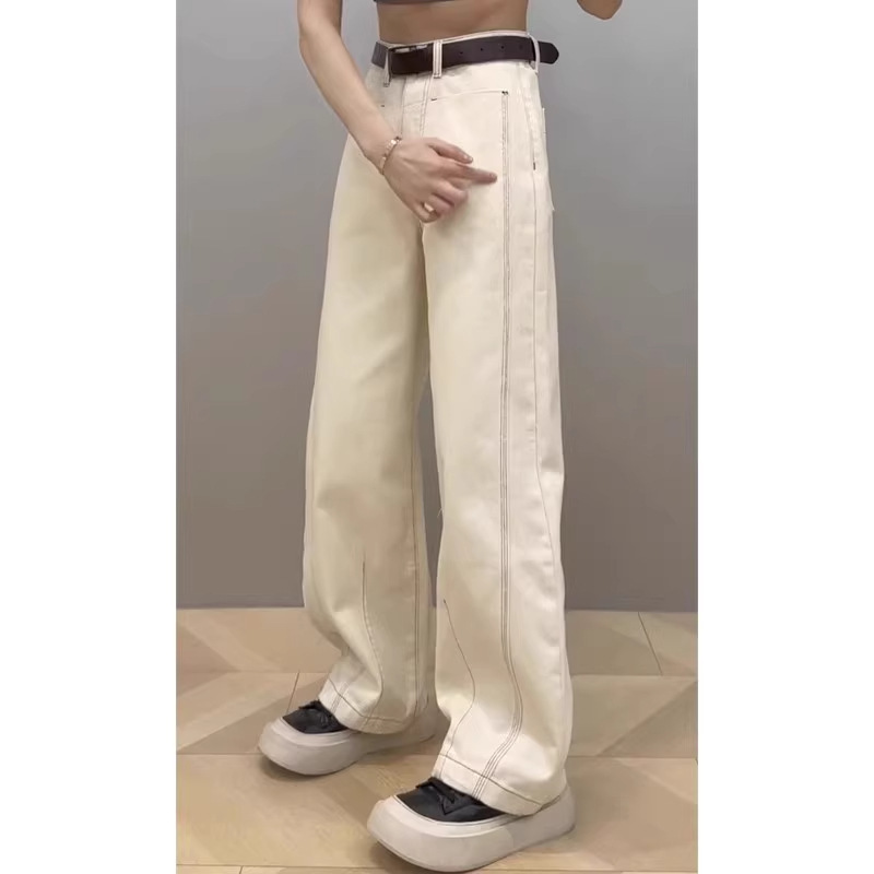 大码弯刀牛仔裤女春秋胖mm显瘦香蕉裤窄版阔腿宽松镰刀拖地长裤子|undefined