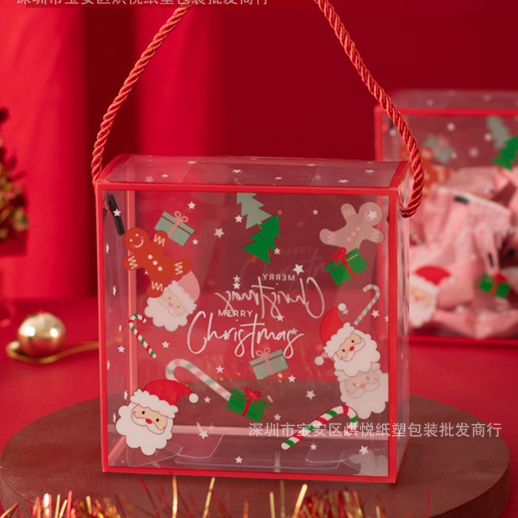 圣诞节饼干盒包装袋牛轧糖礼盒手提包装盒雪花酥糖果袋子塑料盒子