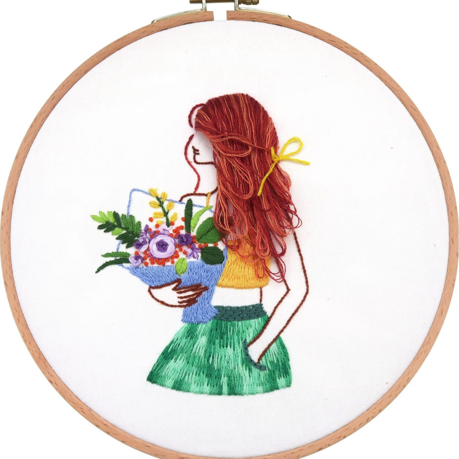 Bordado Diy Butterfly Colgante Lu Bordado Hecho a mano Paquete de material Juego de tres piezas Inglés Creative Children's Gift Flower Colgante