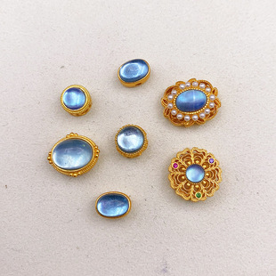 S925�y�24K����Ȼ���{������Ƕ�ֹ�DIY����朾��K�������