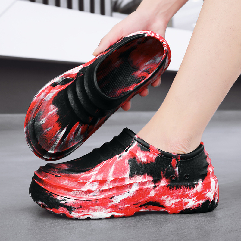 Zapatos de cocinero de comercio exterior 2025 primavera nueva pareja zapatos de trabajo casuales de un pie zapato deportivo de suela gruesa zapatos de cocina ligeros