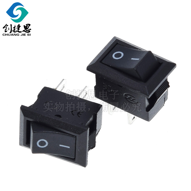 KCD1-101船型开关 电源开关 2脚2档翘板开关 XL601 XW601 15*21mm