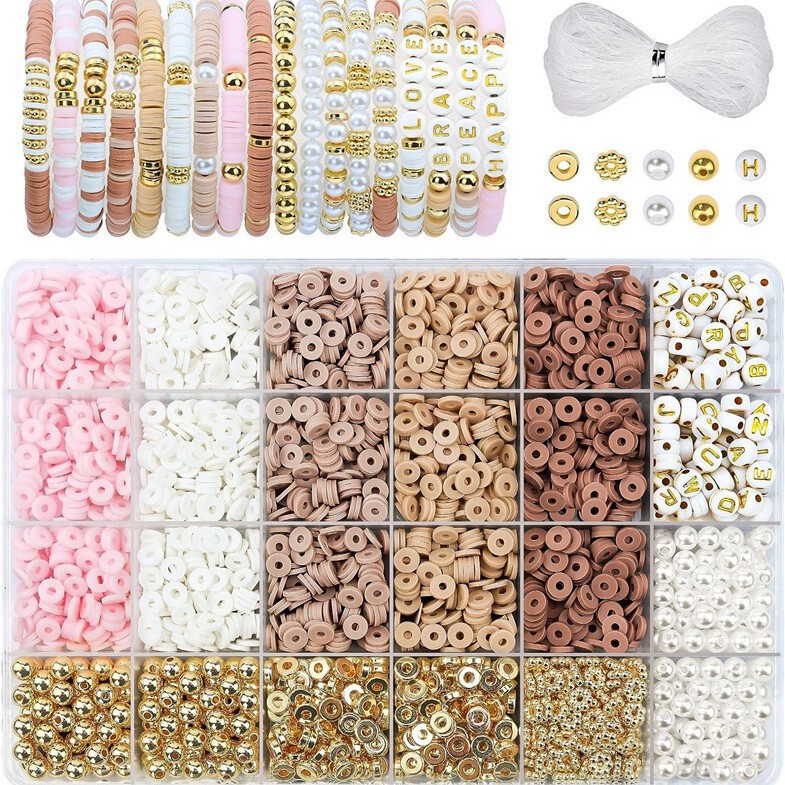 1970 Pieces Clay Beads Alphabet Beads Spacer Beads Bracelet Making Kit DIY Jewelry Making Kit No Soft Pottery