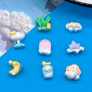 Mini small size Exquisite Clouds Stars Moon Window Seagrass Nail Hairpin Water Cup Sticker Clothing Resin Accessories
