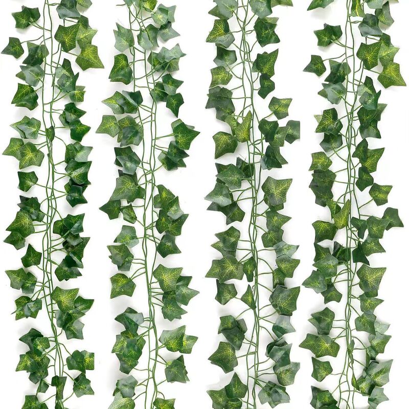 Cross-Border Amazon Artificial Ivy Leaves Simulated Plant Rattan Hanging Climbing Tiger Fake Leaves Wall Decoration Flowers