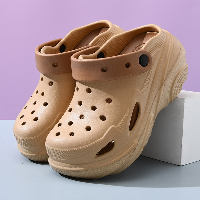 Women's Summer Platform Cropped Slippers EVA Breathable Closed Toe Height Increasing Sandals Durable Odor Free_vogvips.com