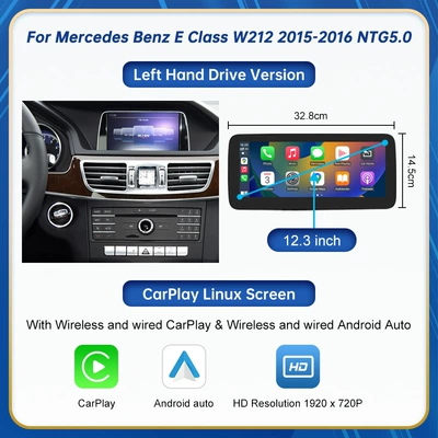 Car display: Navigation Linux Screen - 123inch-screens-for-e-class-2015-2016-ntg-50-system-left-hand-drive