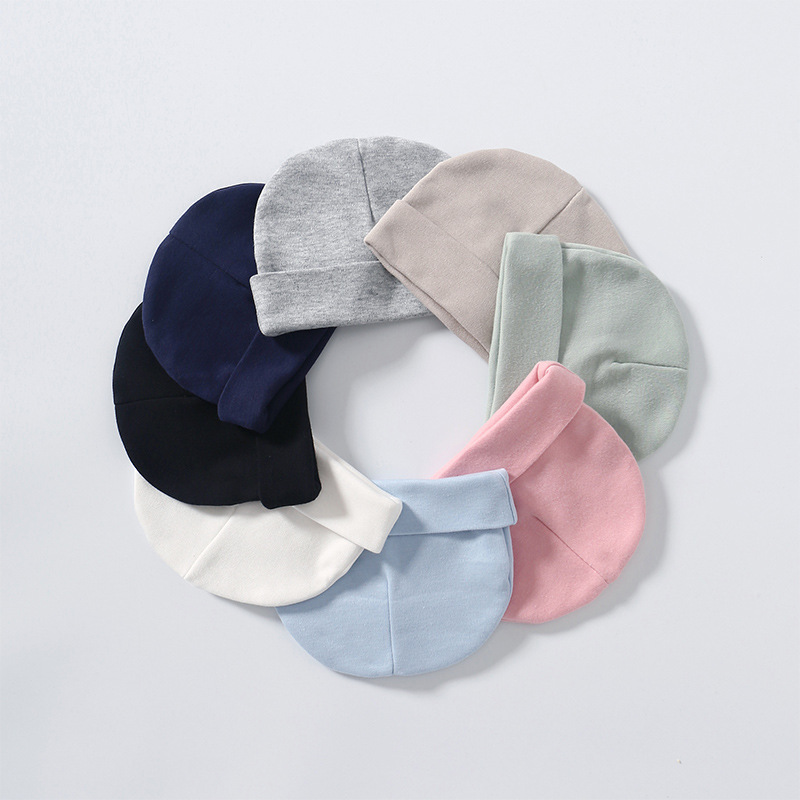 Baby hat autumn and winter new solid col...