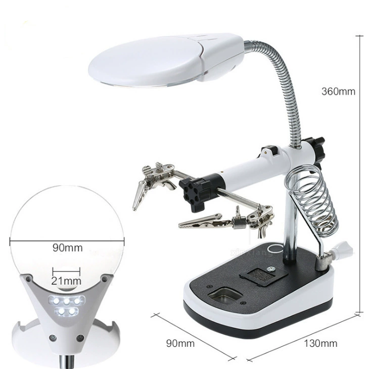 10-кратный зажим для увеличительного стекла со светодиодной подсветкой Настольный Электрический провод Утюг сварка ремонт мобильный телефон компьютер материнская плата 16090C