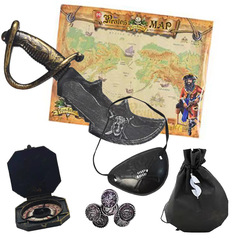 Cross-border hot selling pirate knife, coin bag, props, toys, pirate compass, children's holiday dress, costumes and accessories