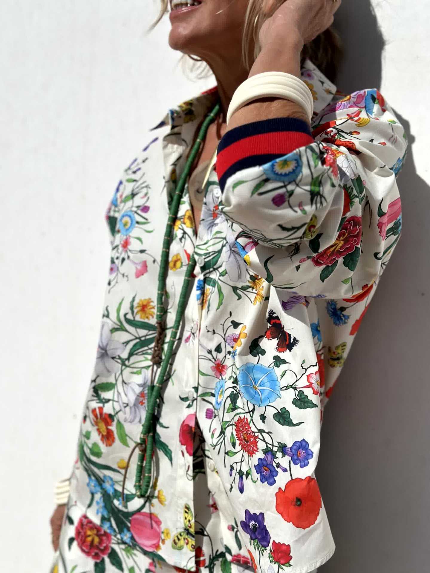 Loose Fit Type Casual Women's Vacation Color Block Plant Polyester Printing Pocket Pant Co-ord Set Pants Sets