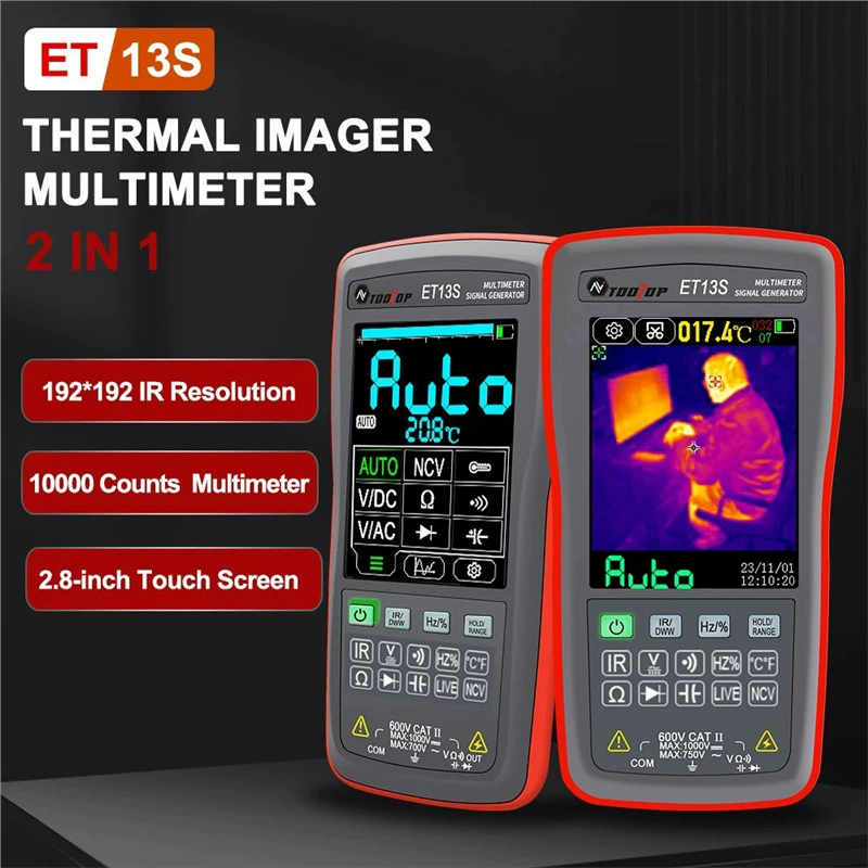 TOOLTOP ET13S Модернизация 192*192 Разрешение тепловизионной 9999 мультиметр 2 в 1