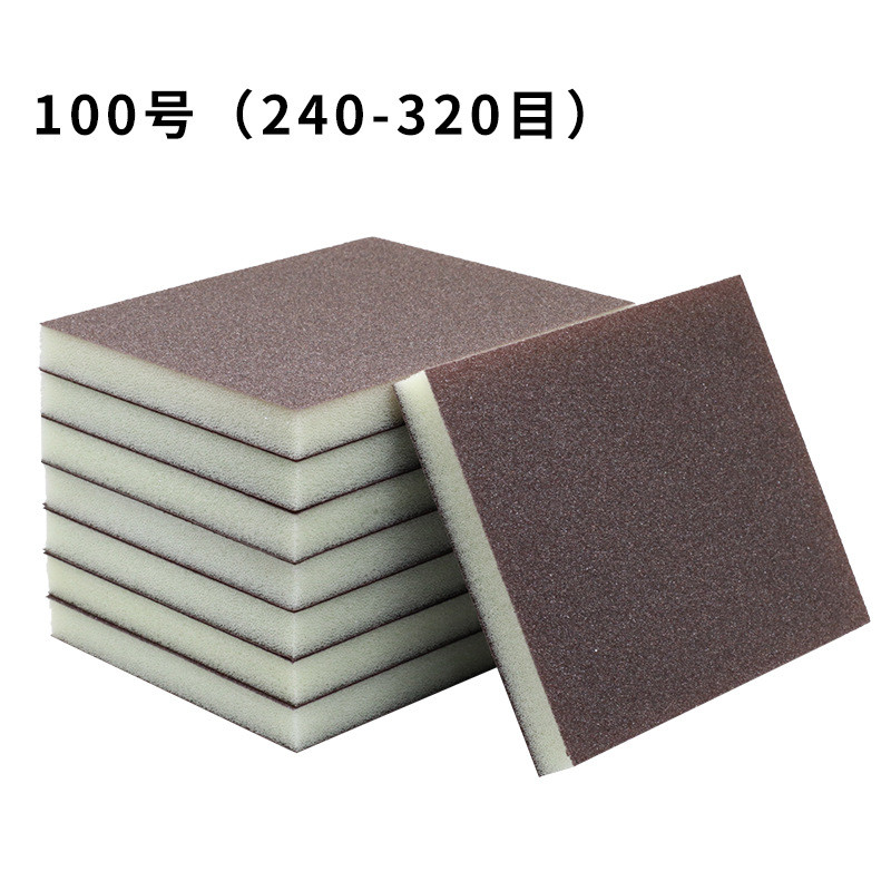 Fabricantes al por mayor bloque de arena de esponja británico grueso hermoso costura azul de doble cara muebles de carpintería pulido y pulido bloque abrasivo de esponja