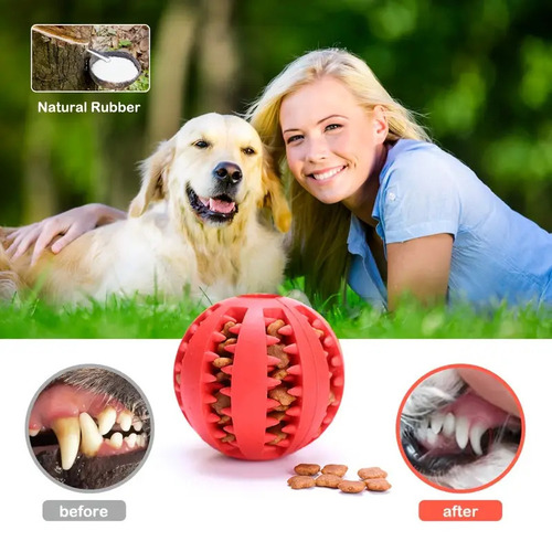 Pet toys tooth-slimming balls with bite resistance, large, medium and small dogs with missing food toys to relieve tooth-melting elastic balls