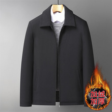 2022冬季夹克式棉服男中年爸爸装外套加绒加厚翻领夹克中老年棉衣