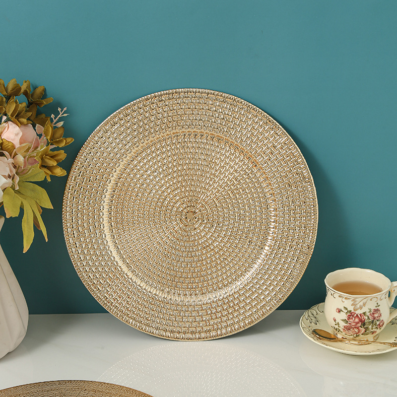 Continental retro retro sensación de textura PP plato de plástico decorativo plato de fruta hotel plato de banquete comercio exterior se puede fijar