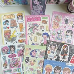 韩系シールかわいい日系少女渋谷日记シール