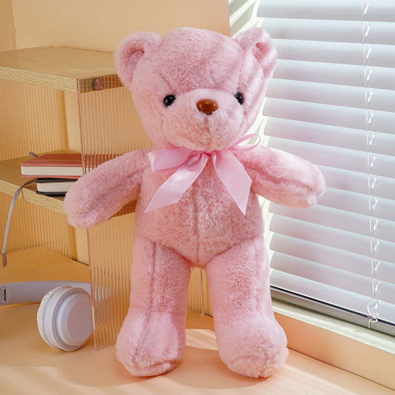 Osos de peluche con lazo de cinta de diez colores, muñecos de boda, regalos al por mayor, juguetes de peluche