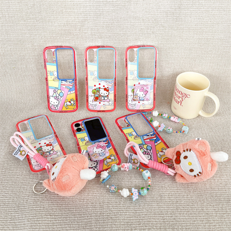 New Japanese and Korean cartoon cute flip folding soft case for oppo find n2/n3 flip phone case