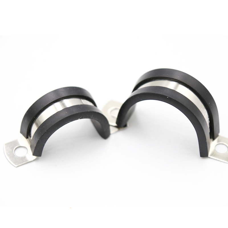 304 acero inoxidable tira de goma garganta tipo R tubo de agua fijo abrazadera de alambre de cable de alambre de tubo de acero inoxidable abrazadera de amortiguación