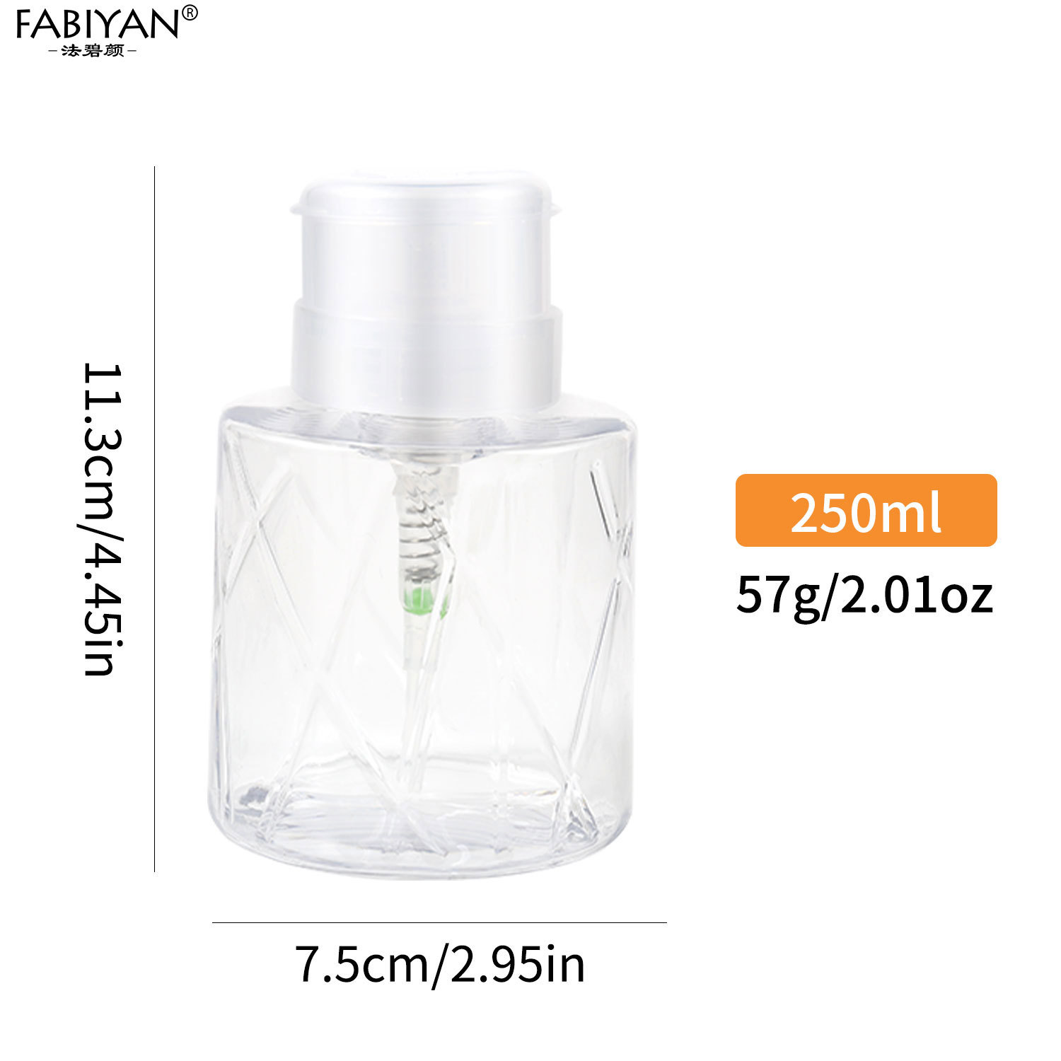 Belleza de uñas Presione la botella espiral con cerradura sin fugas botella vacía removedor de esmalte de uñas removedor de maquillaje desinfectante prensa botella vacía de gran capacidad